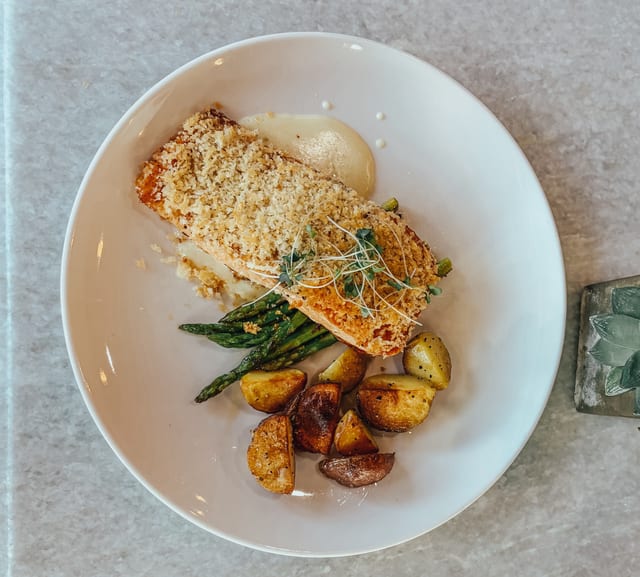Parmesan Crusted Salmon.