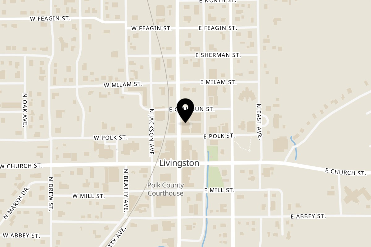 Map showing the location of Katie's Cafe & Bakery on 508 N Washington Ave in Livingston